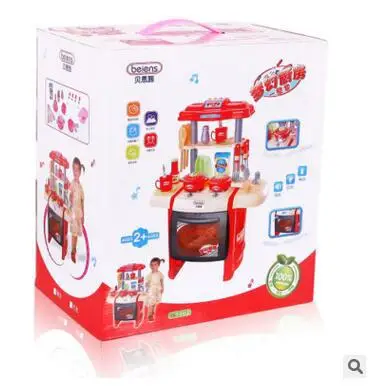 

Beiens Model Children Kitchen Kitchenware with Music Light Multi-functional Tableware Combination Play House Toys A3