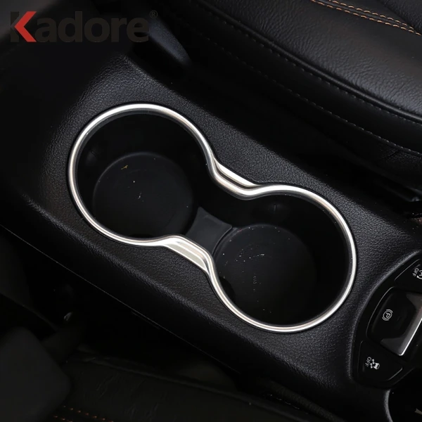 For Jeep Compass 2017-2019 Carbon Fiber Water Cup Bottle Frame Holder Organizer Car Interior Glass Shelf Container Accessories