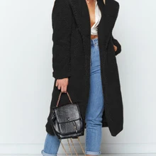 LOOZYKIT Женское пальто из искусственного меха плюшевое пальто куртка женская плюшевое меховое пальто с отворотами негабаритное зимнее длинное пальто плюшевая куртка