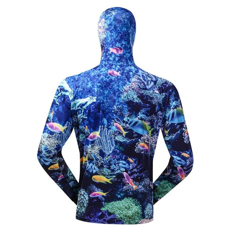 Fly Fishing Clothes Fishing Shirt Breathable Quick Dry Fishing Jersey Anti-UV Sunscreen Sun Protection Clothes Professional Hoodie With Mask