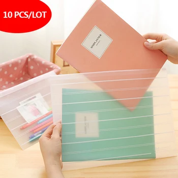 

10 pcs/lot Thicken folder Transparent file bag office organizers PP Document organizer File folder A4&A5