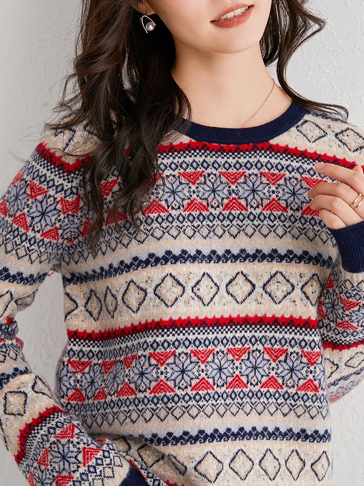 Fair Isle 100% Wool Relaxed Pullover Classic
