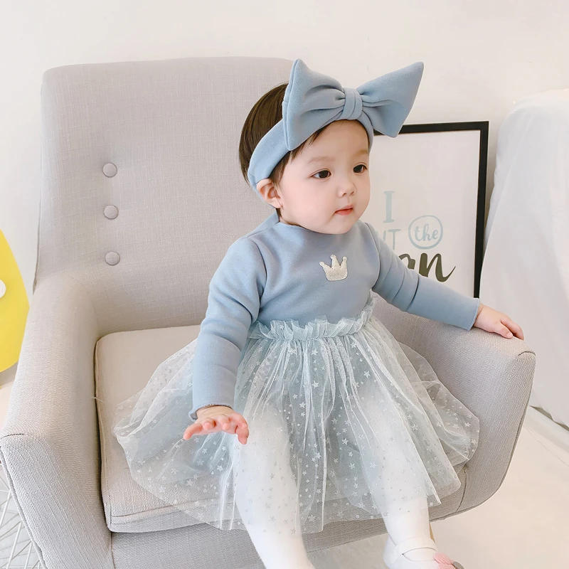 Ropa de manga larga para niña nacida, vestido princesa para de cumpleaños, 0, 3 y meses|Vestidos| - AliExpress