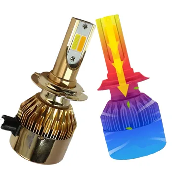 

Led Two-color Auto Headlamps C6 H4 H7 Led Headlights bulb 3000K Yellow Lamp 6000K H1 H3 H11 9005 9006 880 Car Modified Lights