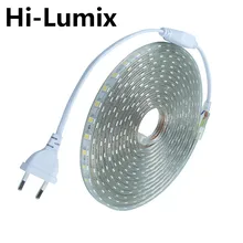 LED Strip lamp Waterproof SMD 5050 led tape AC220V led strip 60 leds/Meter lighting with EU plug ???????????? ????? 5 Colour