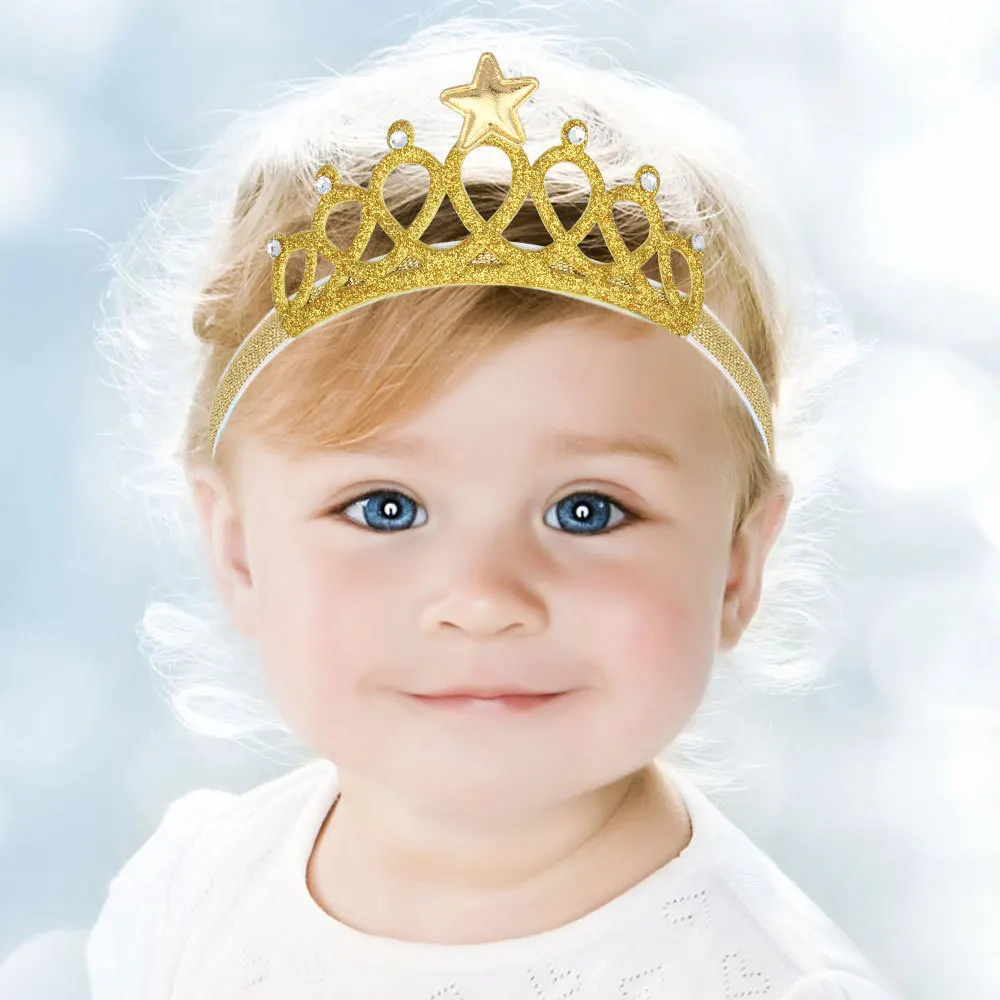 Fancy Little Girls Princess Headbands Cute Hairband Kids Crown Headband Gold and silver Hair Band Accessories Glitter