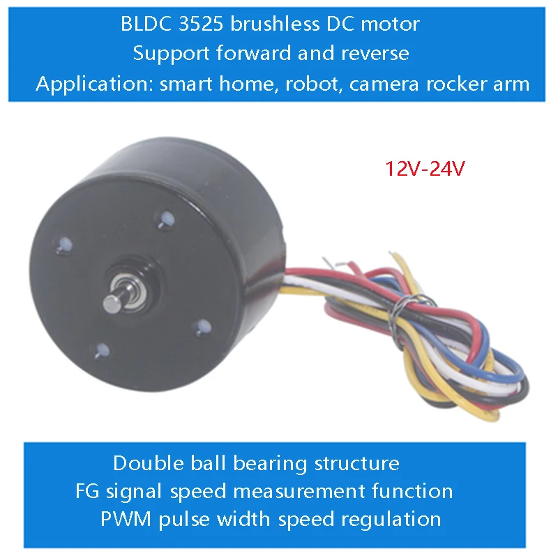 Motor Bldc de Alta Velocidade 05v Pwm Adaapenas Velocidade cw Ccw Motor sem Escova de Freio de Longa Duração Baixo Ruído 24v