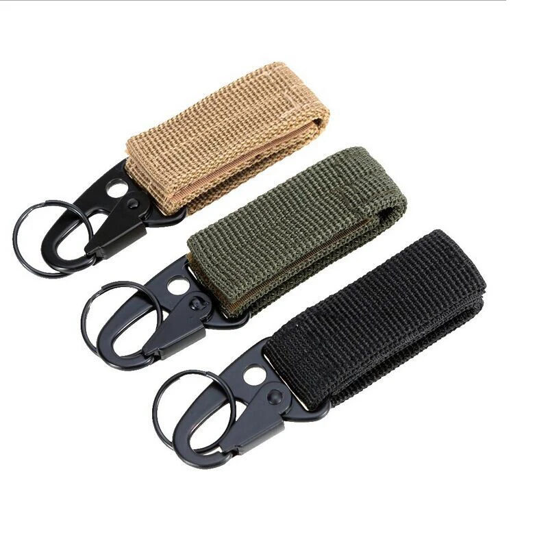 Outdoor Carabiner Backpack Hooks Molle Hook Survival Gear Nylon Keychain Clasp X 
