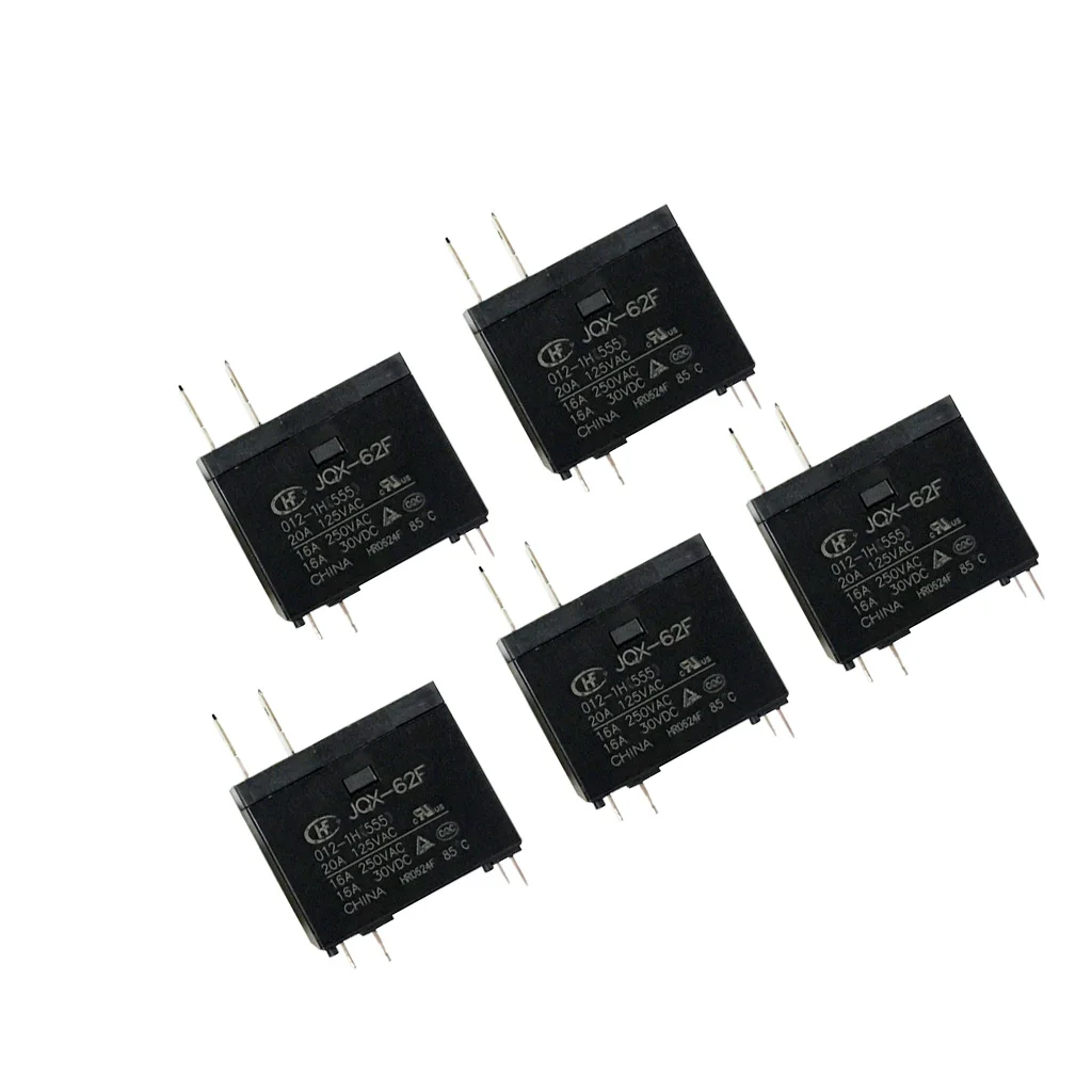 5 Pieces JQX-62F-012-1H Water Heater Microwave Oven Relay Coil 12VDC