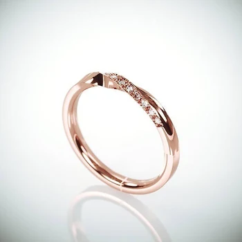 

3 Color Rose Gold Single Row Square Drill Plated Ring Female European And American Fashion Elegant Dance Party Ring Wholesale