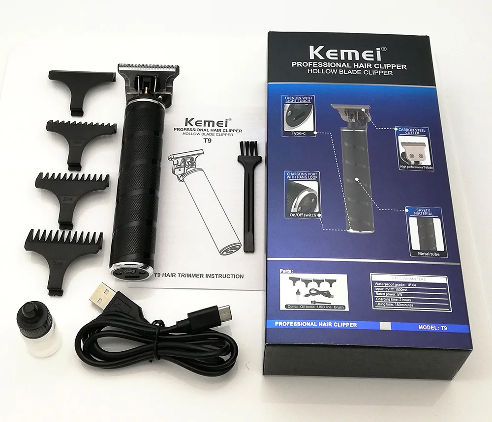 Kemei Km T9 Hair Clipper Professional Cordless Hair Trimmer Oil Head