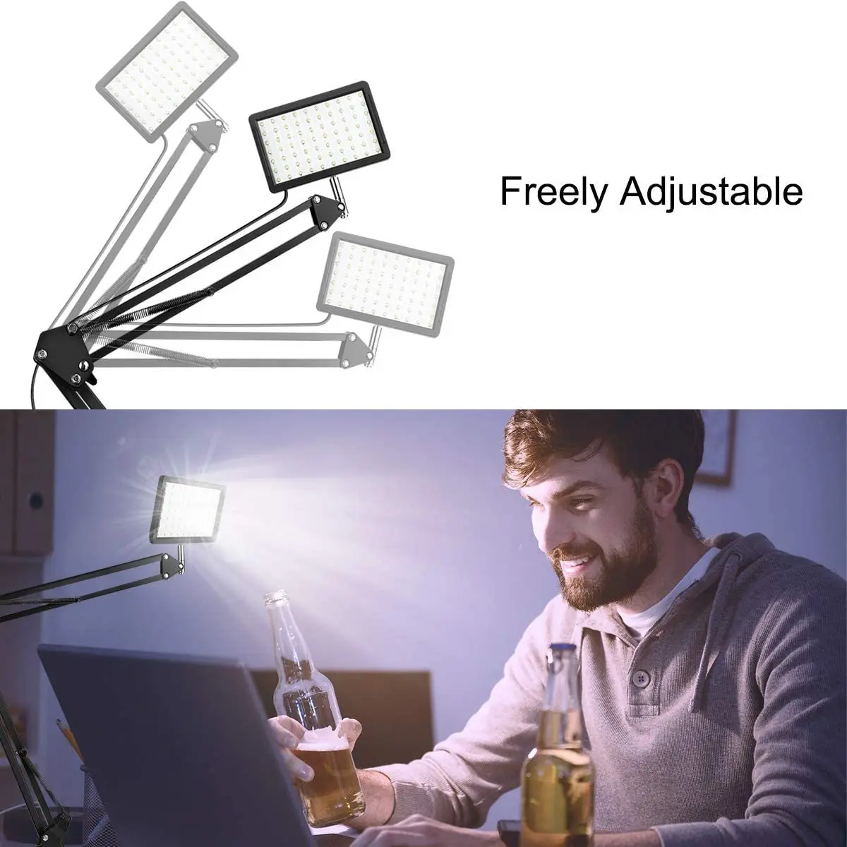 Kit de Iluminação para Fotografia Pacotes de Luz Led com Braço Suporte para Estúdio Fotográfico para Conferência Zoom Youtube Streaming ao Vivo - Image 2