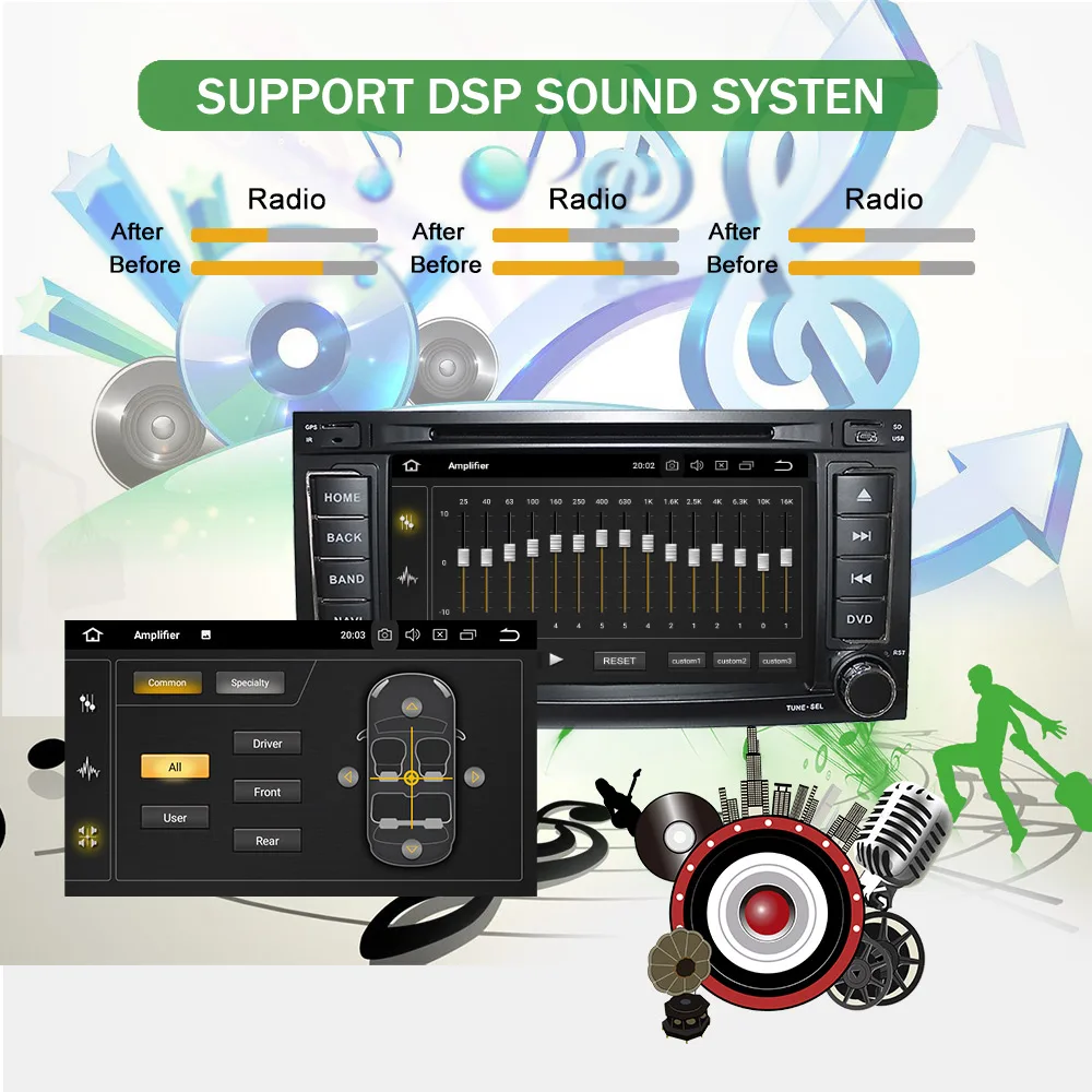 Top BONROAD Android 9.0 Car DVD Multimedia Player For Volkswagen forTouareg  GPS Navigation Radio with RDS Radio DSP RAM 4G 1
