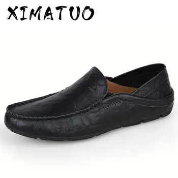 

big size 35-47 slip on casual men loafers spring and autumn mens moccasins shoes genuine leather men's flats shoes