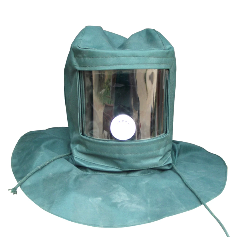 Wind Anti Dust Sandblaster Cap Industry Durable Professional Canvas Tool Hood Green Protective Abrasive Mask Breathable