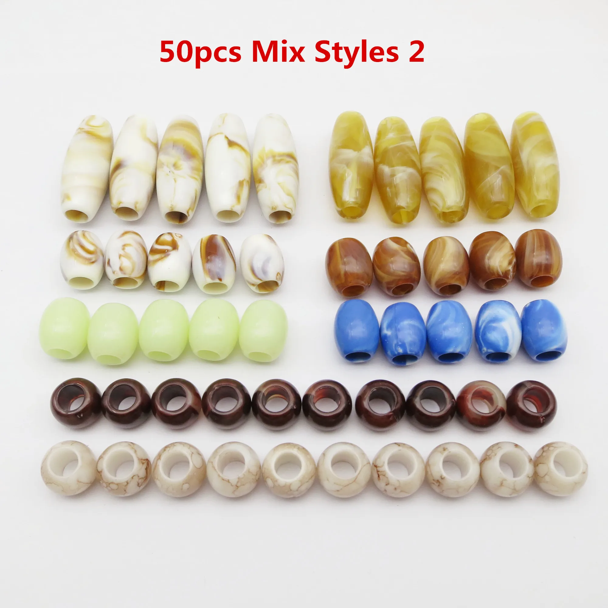 Hair Braid Accessories 50pcs Mix Styles plastic Crochet Hair braid Dreadlock Beads rings tube for kids girls women hair braid accessories ring beads ring beads hair extensions tools