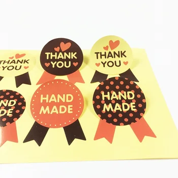 

800 Pcs/lot Thank You&Handmade Sticker Medal Seal Sealing Sticker Label For Handmade Products Wholesale