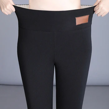 

Women Hot 2020 Winter Tight Warm Thick Cashmere High Waist Pants Fashion New Ladies Warm Long Trouser