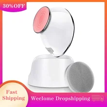 

Sonic Vibrating Facial Cleansing Brush Waterproof Smart Timer Wireless Charging for Face Cleaning Silicone Facial Brush