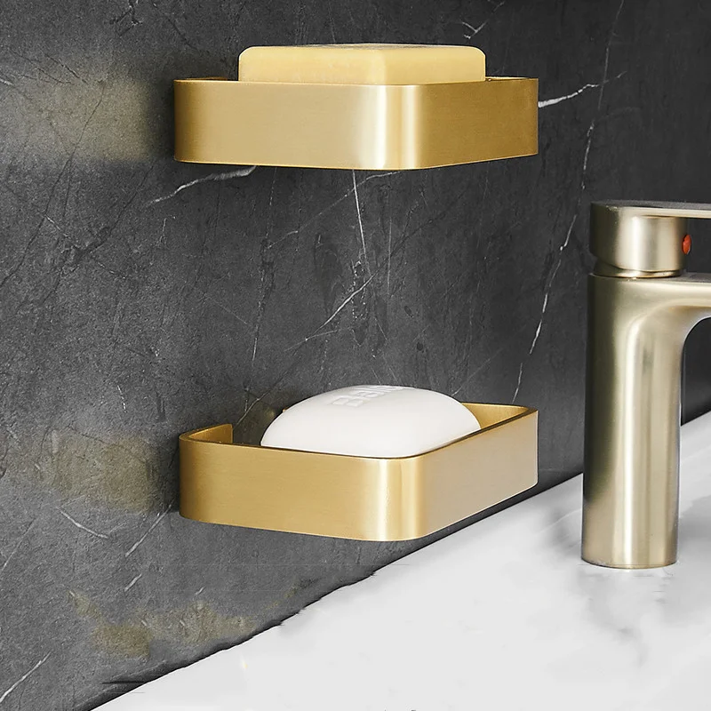 Wall Mounted Gold Stainless Steel Bathroom Soap Dish Bath Shower