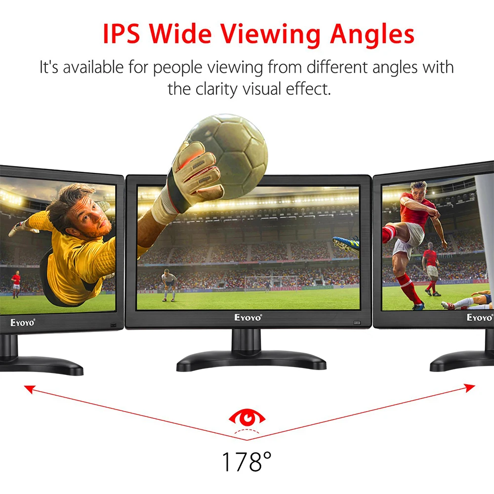 Eyoyo EM12K 11.6 ġ ̴ LCD TV, 1920x1080P IPS , HDMI BNC VGA ÷  , ǻ 繫ǿ USB Է