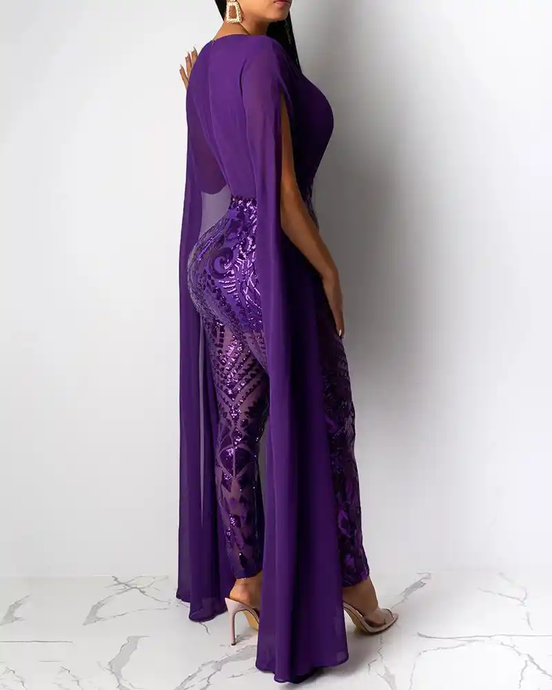 purple glitter jumpsuit