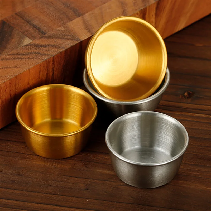 Ramekin Sauce Dipping Bowl Mini Sauce Cups Pudding Condiment Cups For Home Party Restaurant 6Cm-1Pc Silver Gst1049