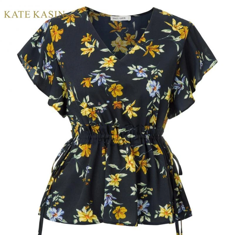 floral chiffon dress with flutter sleeves