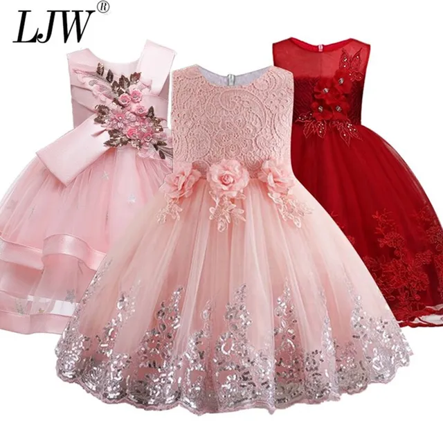 US $7.01 2020 Lace Sequins Formal Evening Wedding Gown Tutu Princess Dress Flower Girls Children Clothing Ki