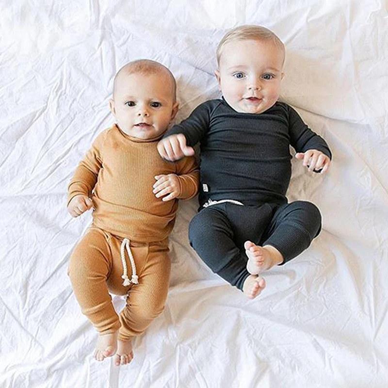 Pyjama en coton couleur unie | Vêtements de nuit pour bébés, nouveau-né garçon et fille, vêtements de nuit, tenue de nuit, vêtements de maison 0-24M