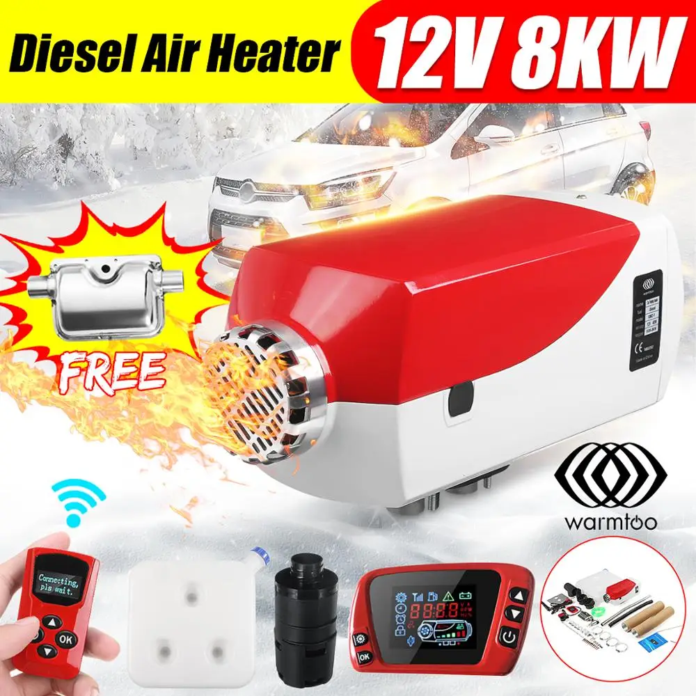 

12V 8KW Air Diesel Car Heater Mini LCD Display Car Parking Heater Triple Air Outlet + Oil Extractor Oil Tank Set For Boat Bus