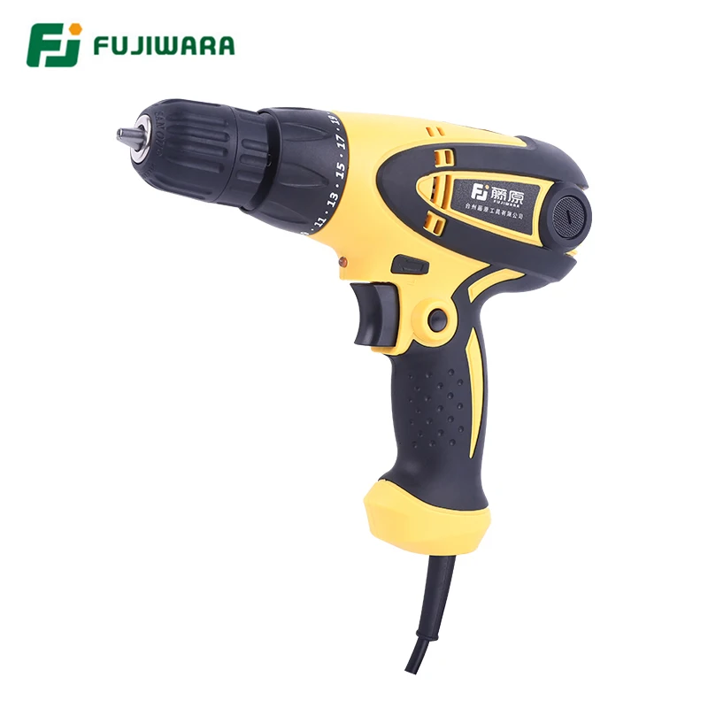 FUJIWARA 전동 스크루 드라이버 파워 임팩트 드릴 220, V-240V 나사 렌치, 19 속도 조절 가능, 350-420W