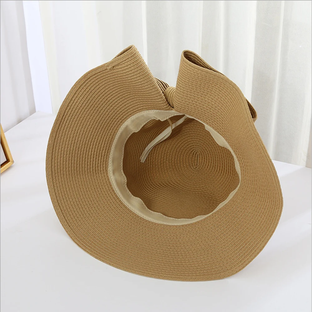 Beach Hat Wide-brimmed Beach Hat Panama Women's Straw UV Protection Foldable Sun Protection Holiday Outdoor Sport
