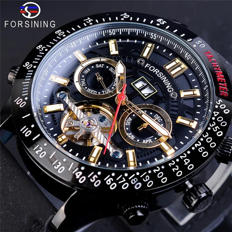 

New Style Forsining Men Fashion Casual Multi-functional Tourbillon Fully Automatic Mechanical Wrist Watch