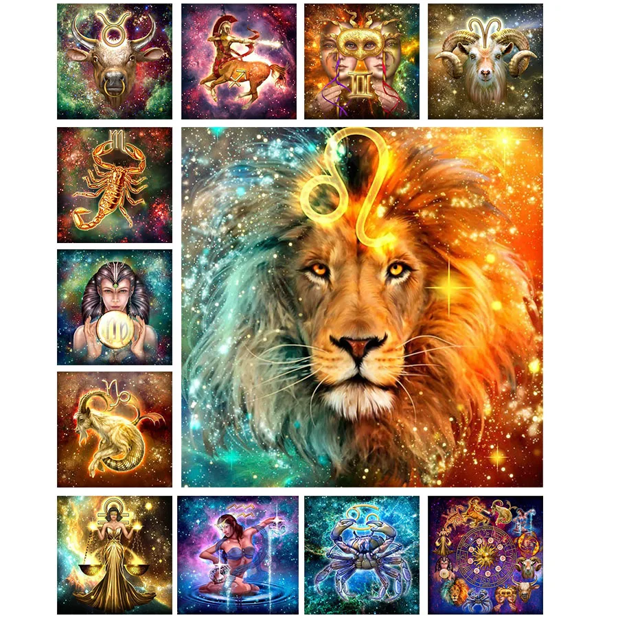 Diamond Painting Full Square Star Signs Diamond Mosaic Zodiac 5d Diy