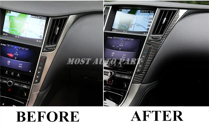 Внутренняя крышка рамки центральной консоли из углеродного волокна для Infiniti Q50 2013
