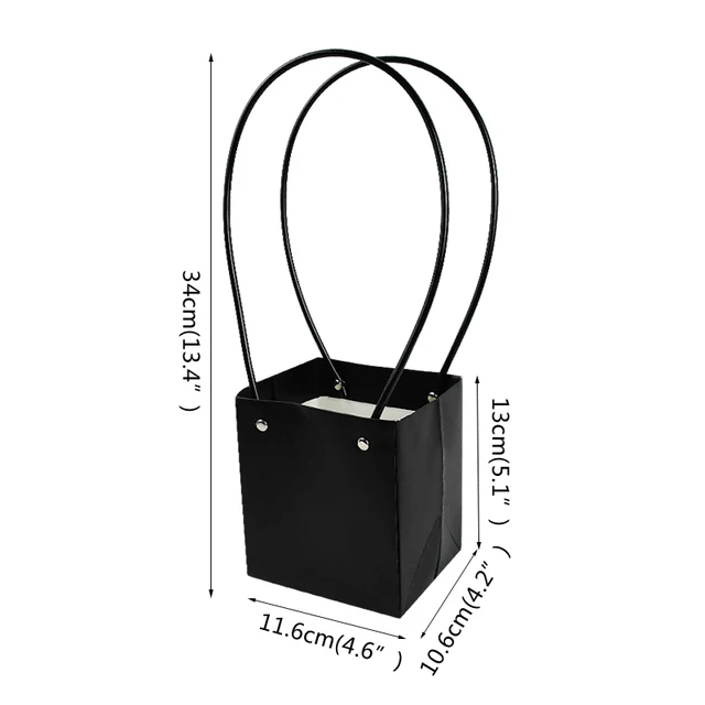 Portable Flower Box Waterproof Paper Handy Gift Bag Kraft Handbag Wedding Rose Party Gift Box Packaging For Candy Cake Birthday E