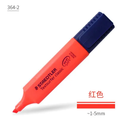 1 шт. Staedtler sharpie цветной хайлайтер 364 Детские макароны студентов с офисными бликами текст маркер для выделения ручка - Цвет: red