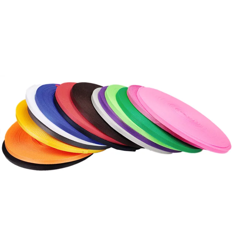 

3/8''*10yards Colorful Polypropylene Canvas Ribbon Belt Bag Webbing PP Webbing plain weave Strapping Sewing Bag Belt Accessories