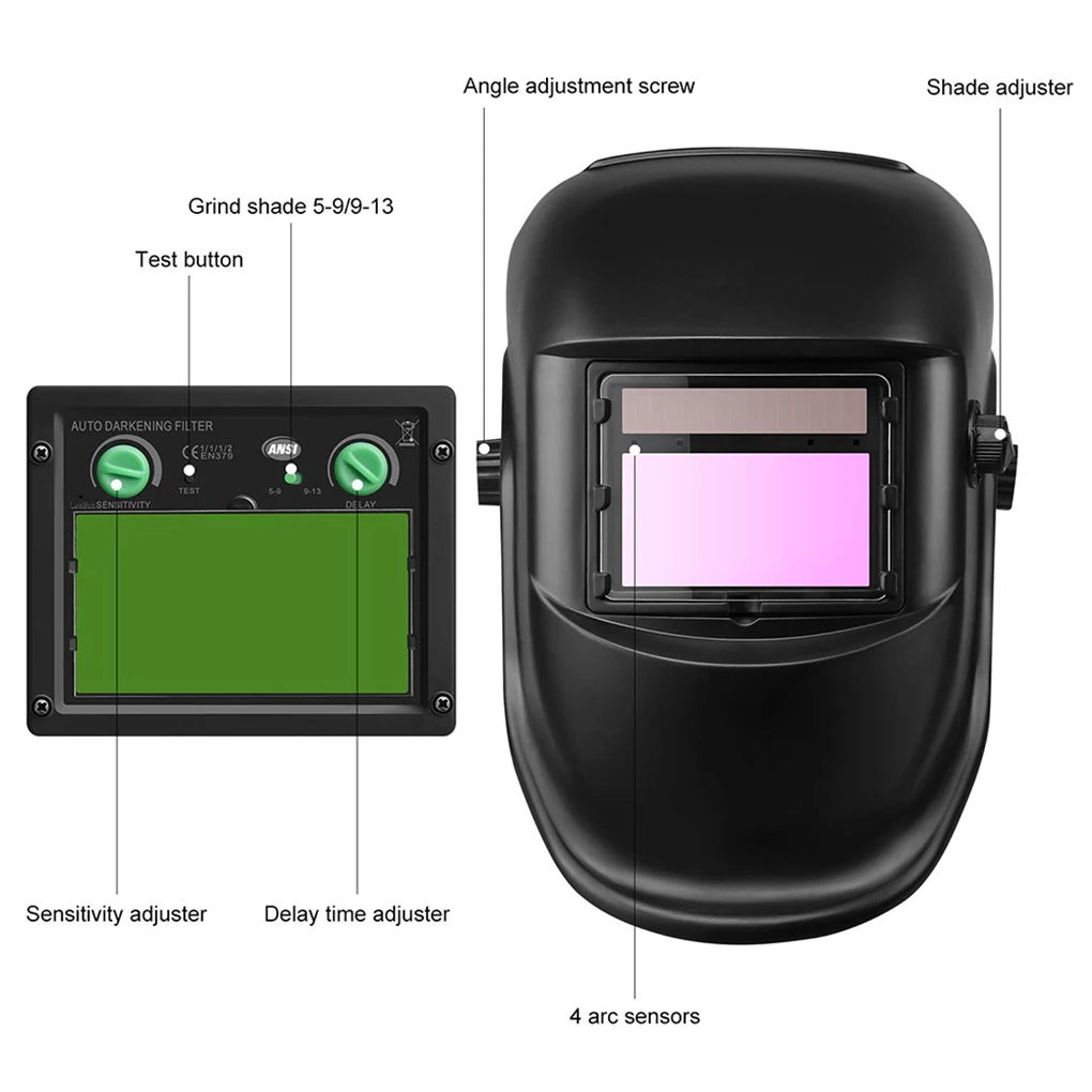 

Solar Automatic Variable Photoelectric Welding Mask Welder Argon Arc Welding Cap Head Wearing UV Protect Helmet Welding Machine