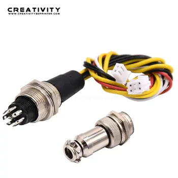 

Creativity 3D Printer Parts Upgraded Heated Bed Wire 3 Pin for CR10S Attach Aviation Joint Connector Hot Bed Cable