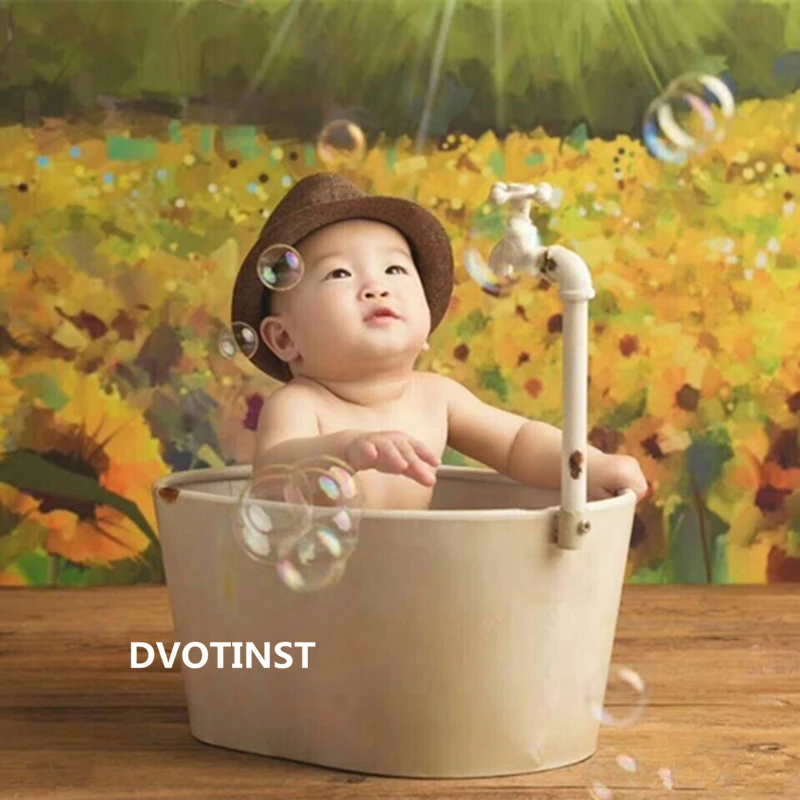 Dvotinst Newborn Photography Props Iron Posing Bucket Bathtub For Baby Photo Shooting Accessories Bebe Studio Shoots Props Hats Caps Aliexpress