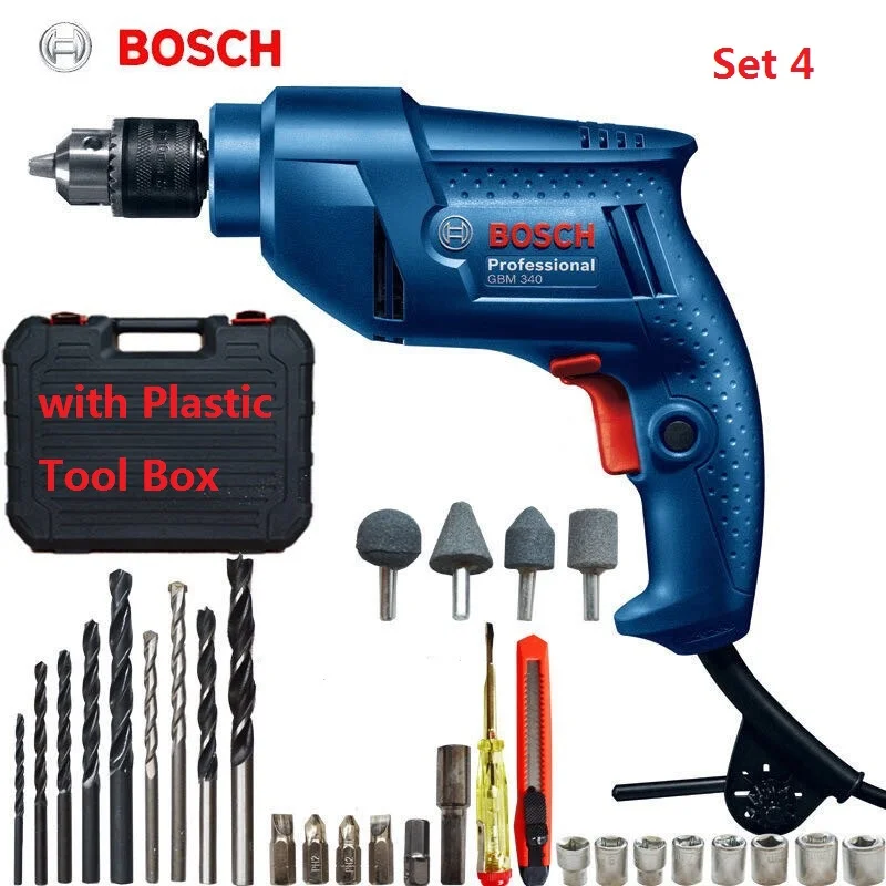 Дрель ручная BOSCH GBM340 Классическая электрическая дрель 220 В для деревообработки