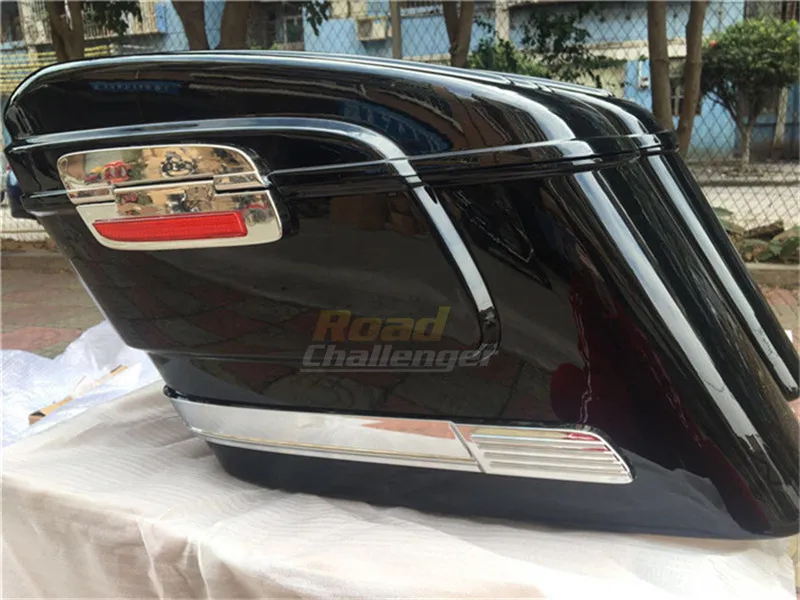 Мотоциклетная коробка для багажа чехол 1 пара ABS черный Жесткий сумки для Harley Touring модифицированный