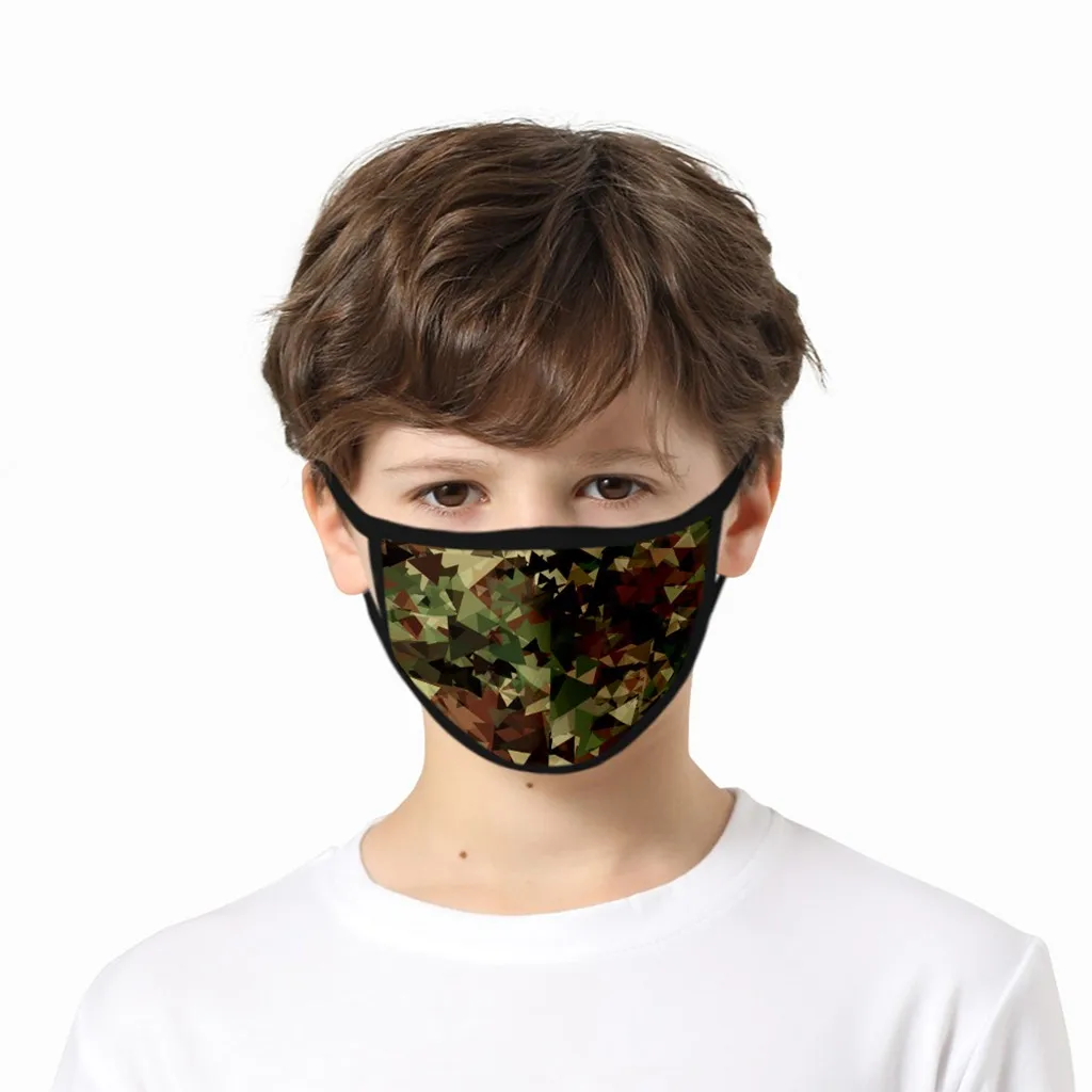 5pc Kids 3d Camouflage Print maks maske Breathable Filter Safet Protect Cotton Face Maskswashable And Reusable Mascarillas maks