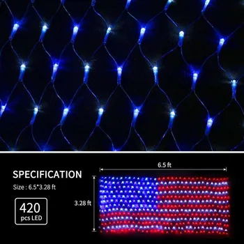 

LED Net Lights American Flag Light For Festival Indoor Outdoor Decoration WWO66