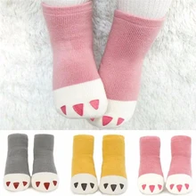 Chaussettes d'hiver épaisses pour filles et garçons, chaussettes en coton pour bébés, décontractées, antidérapantes, en éponge, douces, de 0 à 2 ans 