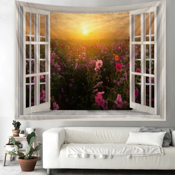 

Dark outside the window tapestry Indian Mandala Hippie Macrame Tapestry Wall Hanging Boho decor Psychedelic Witchcraft Tapestry