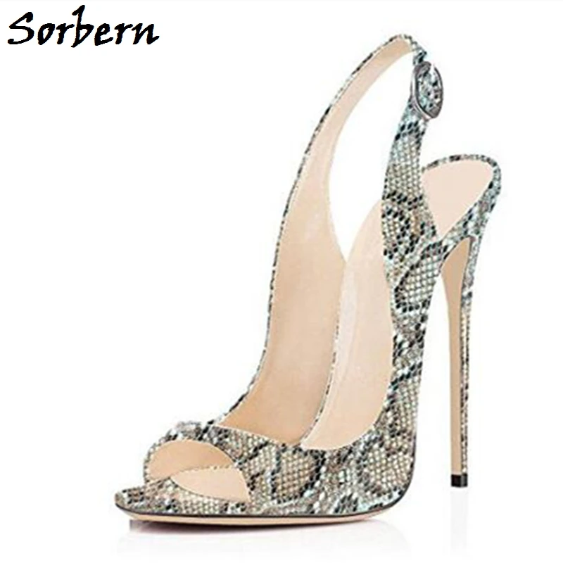 snake slingback heels