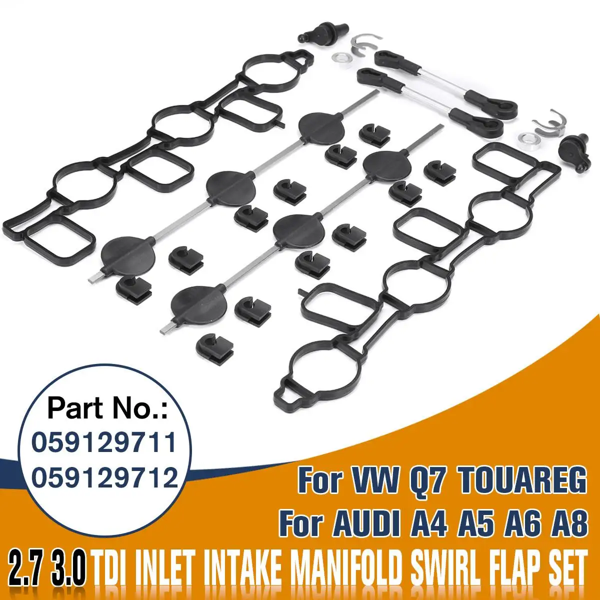 

New INTAKE MANIFOLD SWIRL FLAPS 2.7 3.0 TDI GASKET KIT 059129711 & 059129712 For Audi A4 A5 A6 A8 for VW TOUAREG Phaeton